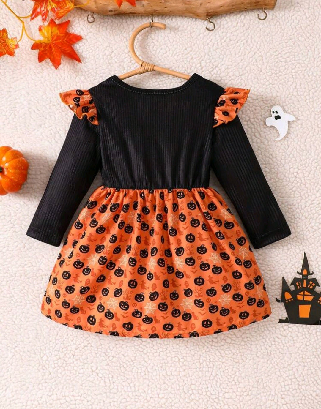 BOO Halloween Dress Black and Orange #1001004