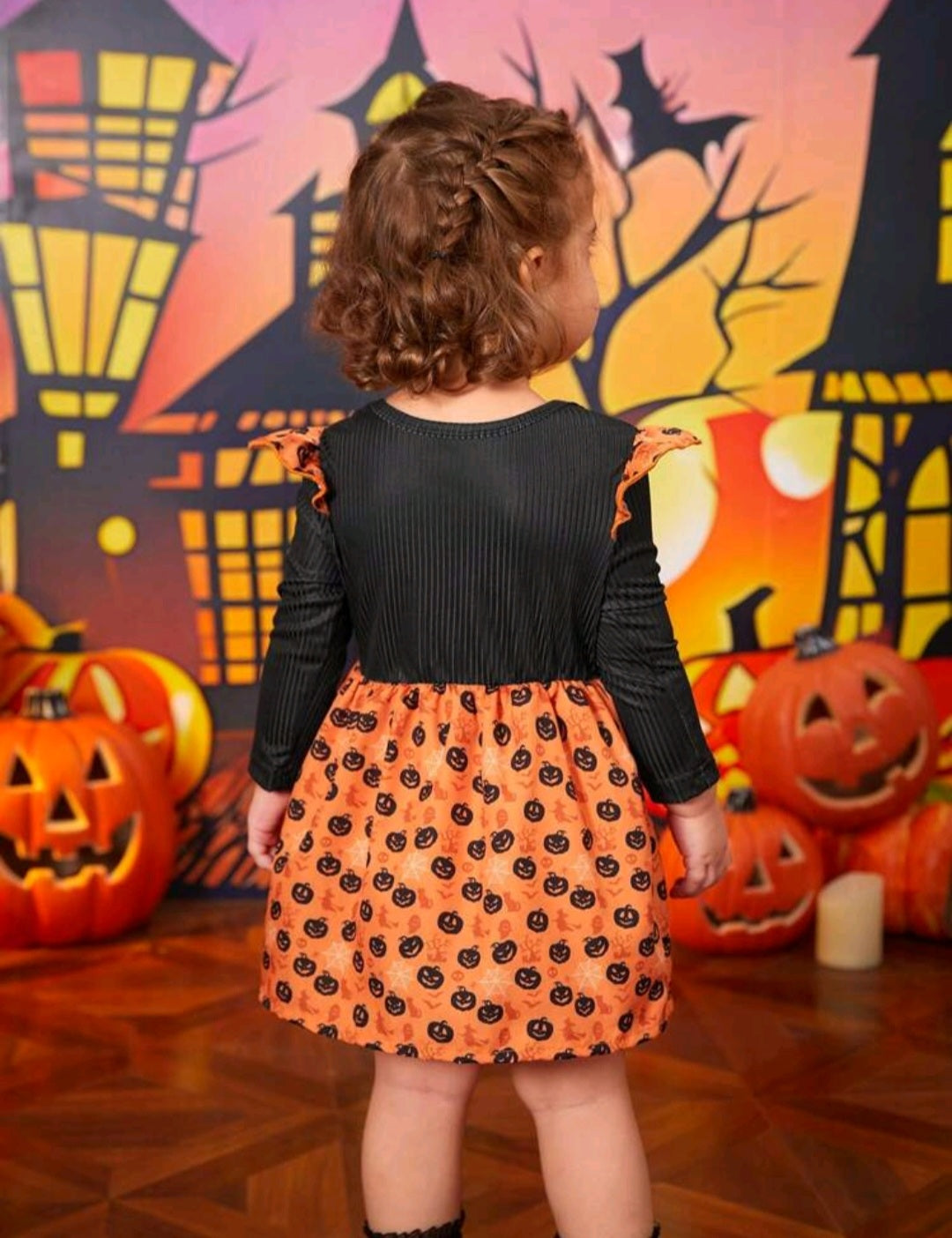 BOO Halloween Dress Black and Orange #1001004