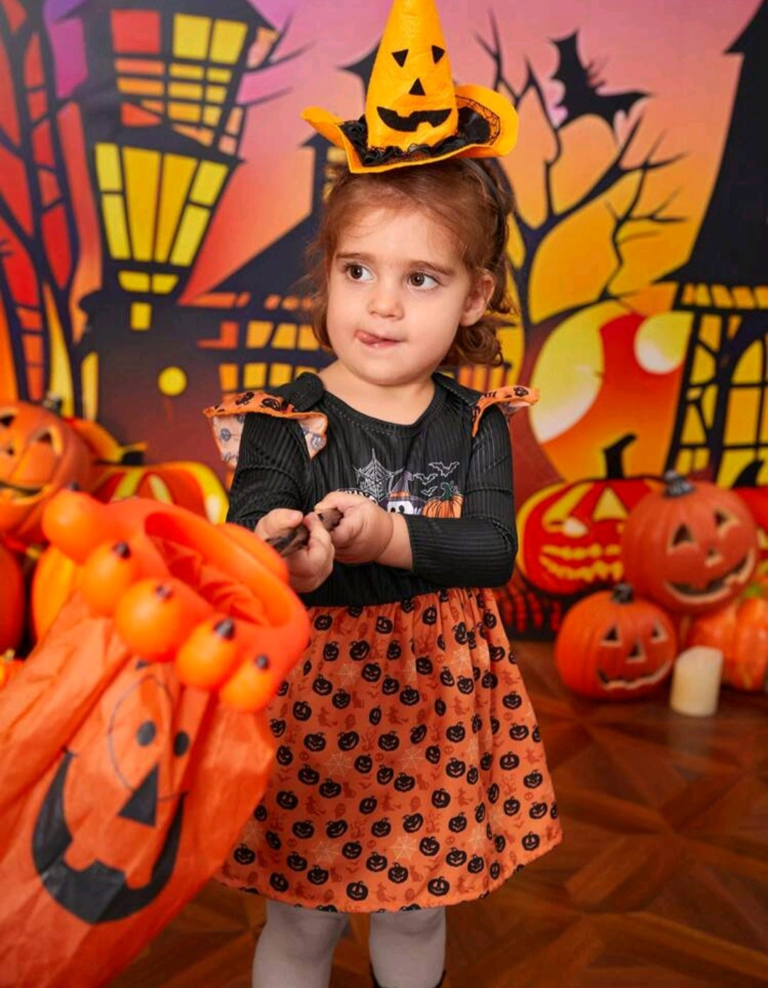 BOO Halloween Dress Black and Orange #1001004