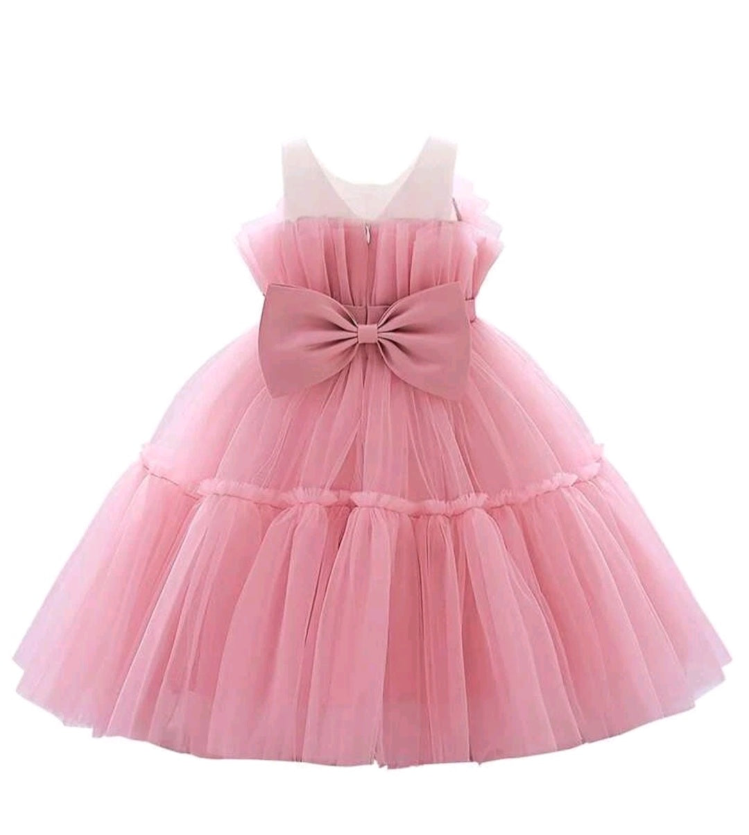 Dusty Pink Dress WITH BigBow #1001050