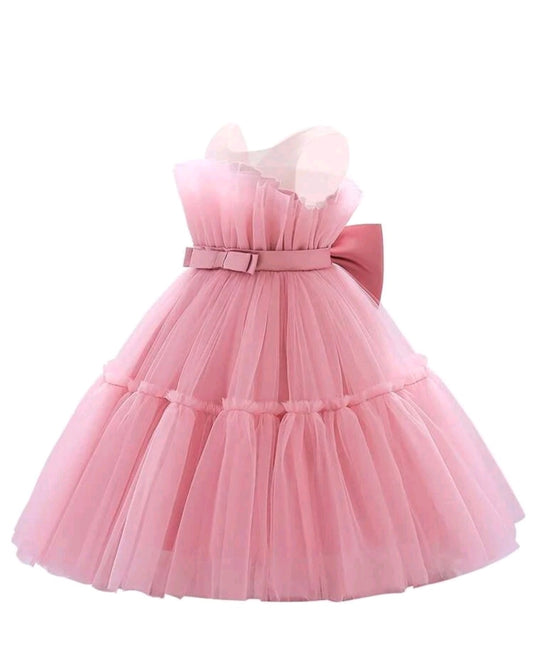 Dusty Pink Dress WITH BigBow #1001050