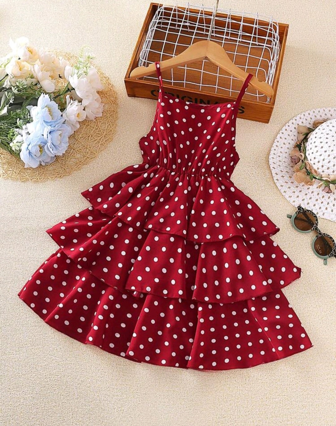 Red Polka Dress Sibling Outfit  #1000741