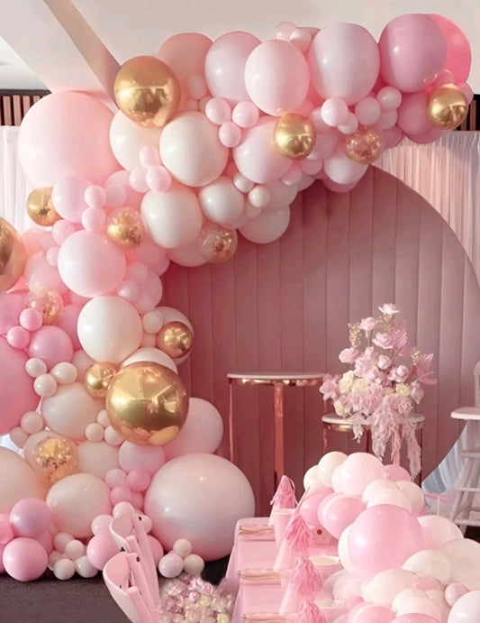 Balloon Garland Pink and Gold 92PCS #500046