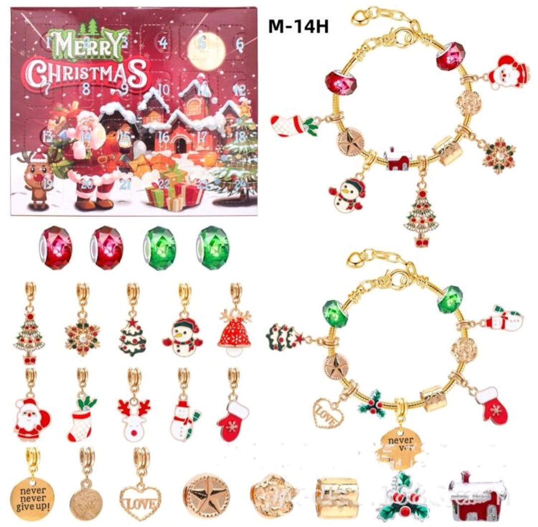 Advent Calendar, Christmas Charm Bracelet, 24 Day Countdown #4000306