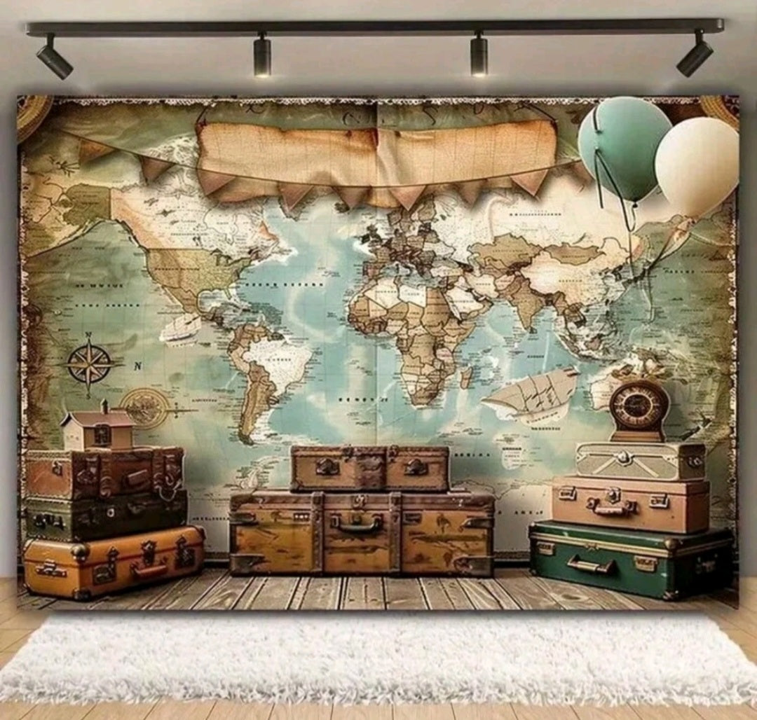 Aviator, World Map, Adventure Banner #500055