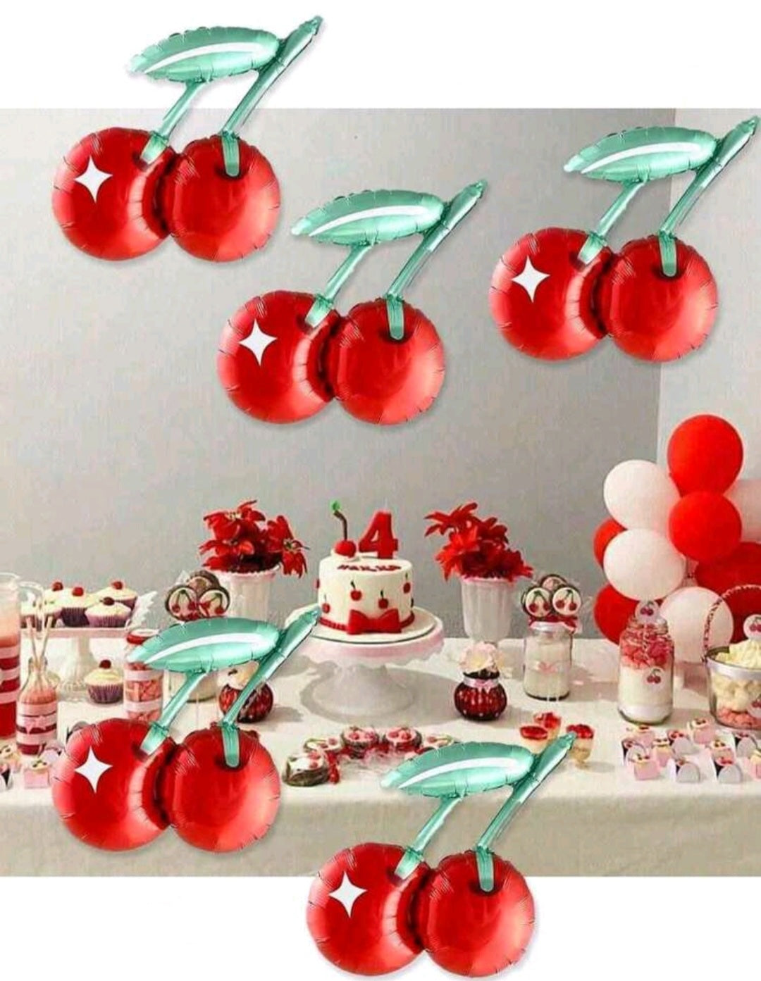 6PCS Cherry Balloon Set #500064