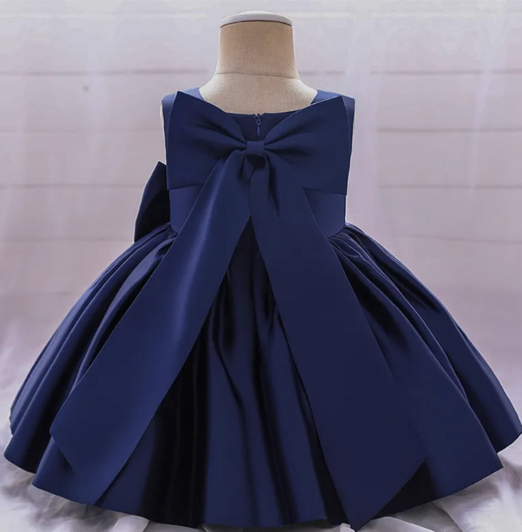 Navy Special Occasions Dress with Big Bow (Clip on) #1001146