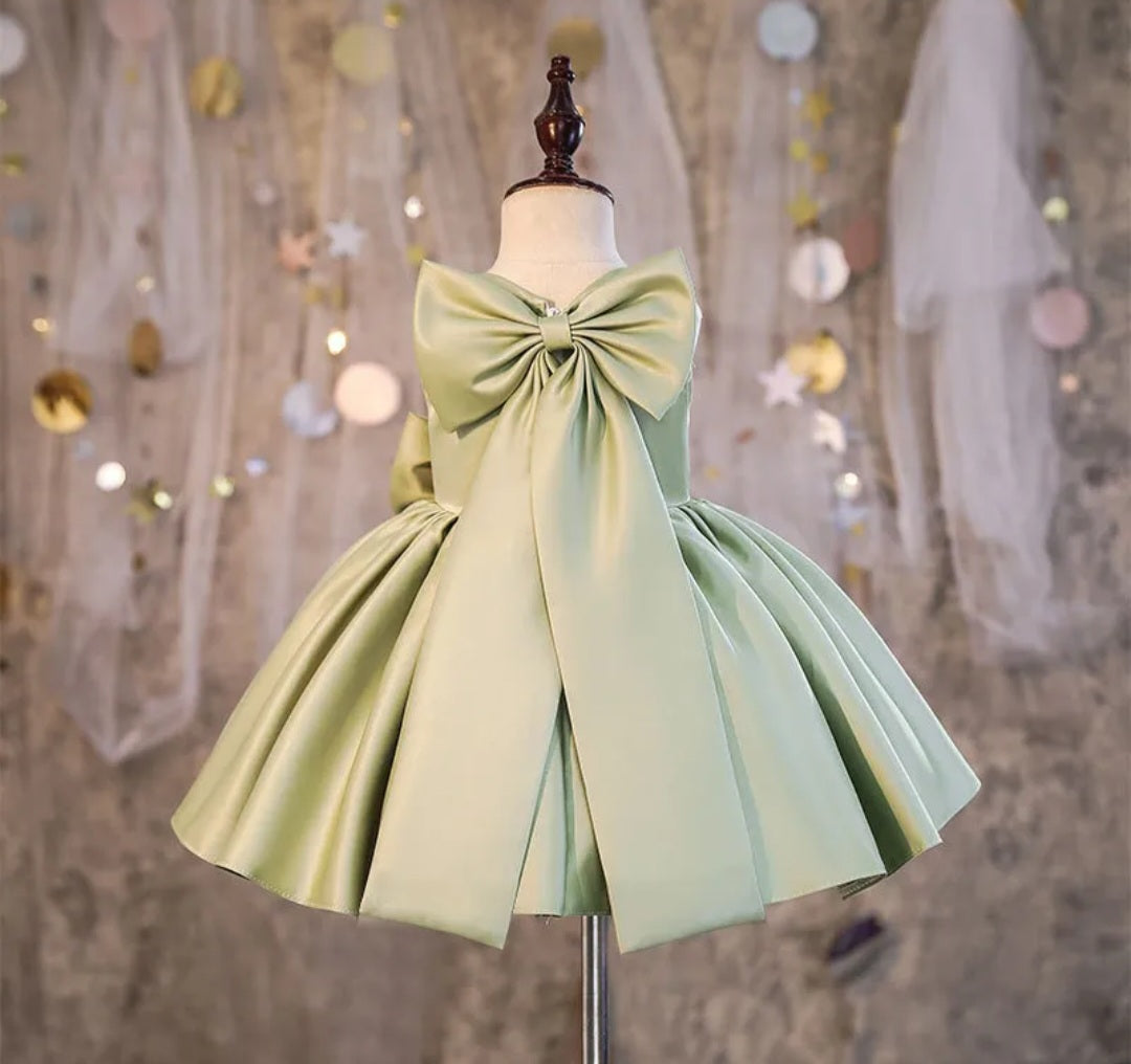 Pistachio Green Special Occasions Dress with Big Bow (Clip on) #1001140