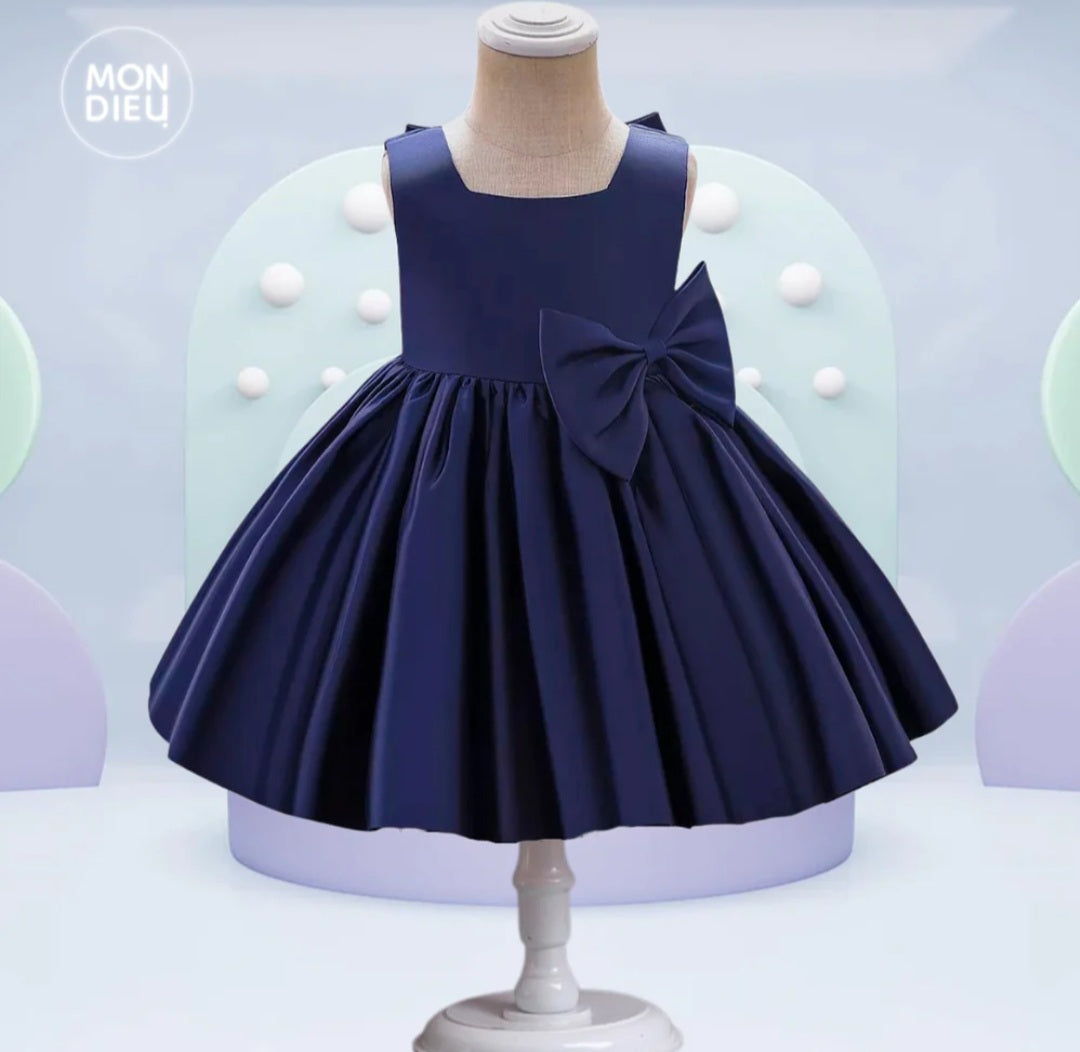 Navy Special Occasions Dress with Big Bow (Clip on) #1001146