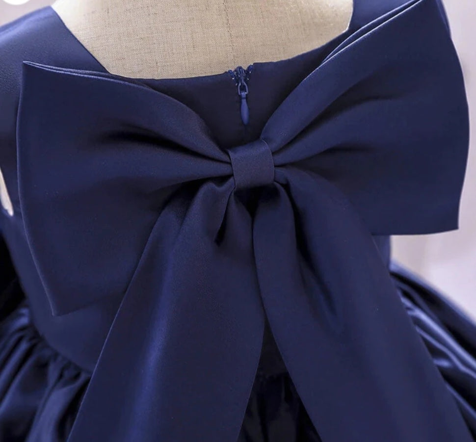 Navy Special Occasions Dress with Big Bow (Clip on) #1001146