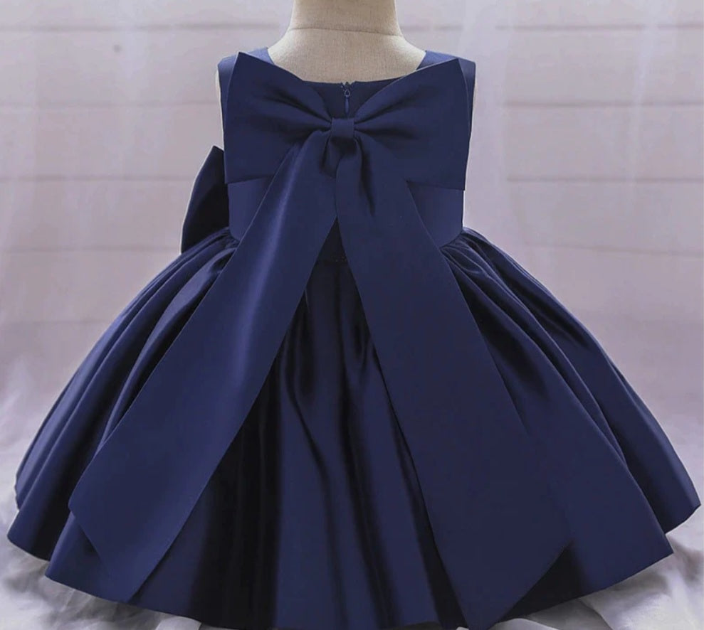 Navy Special Occasions Dress with Big Bow (Clip on) #1001146