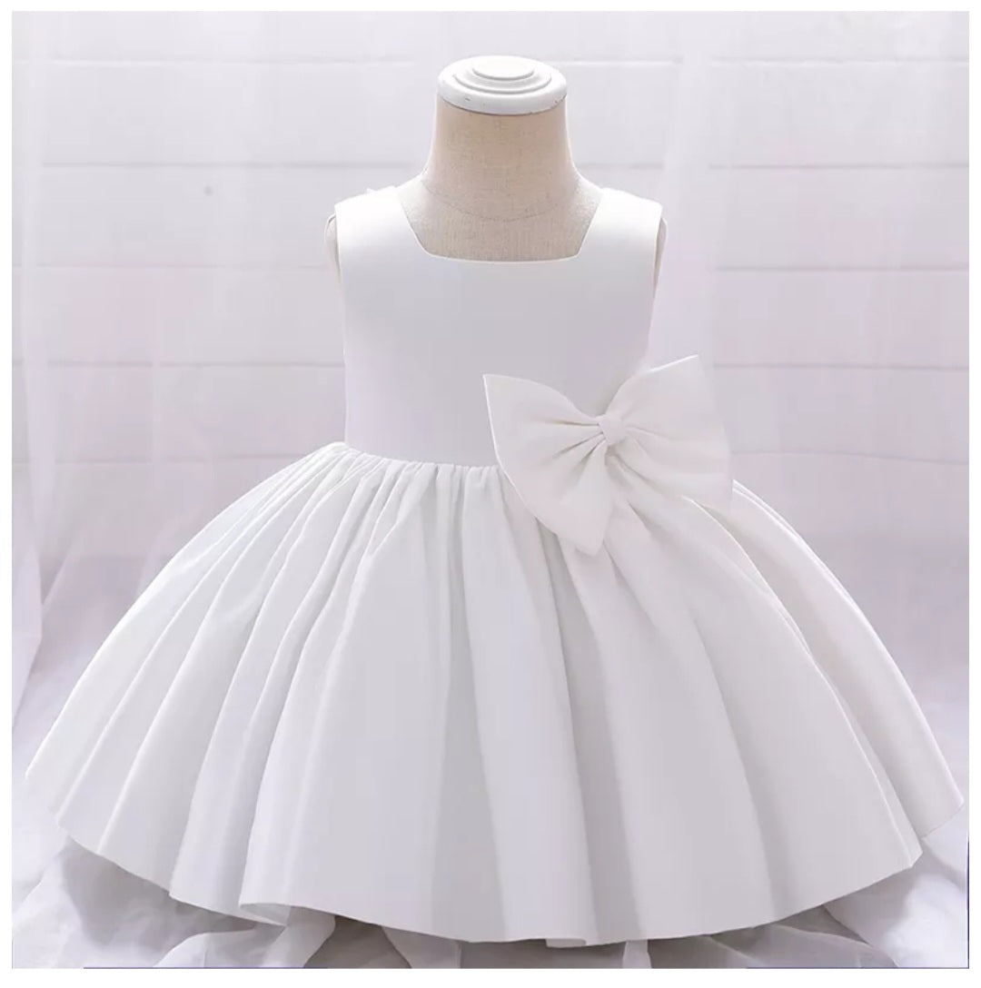 White Special Occasions Dress with Big Bow (Clip on) #1001148