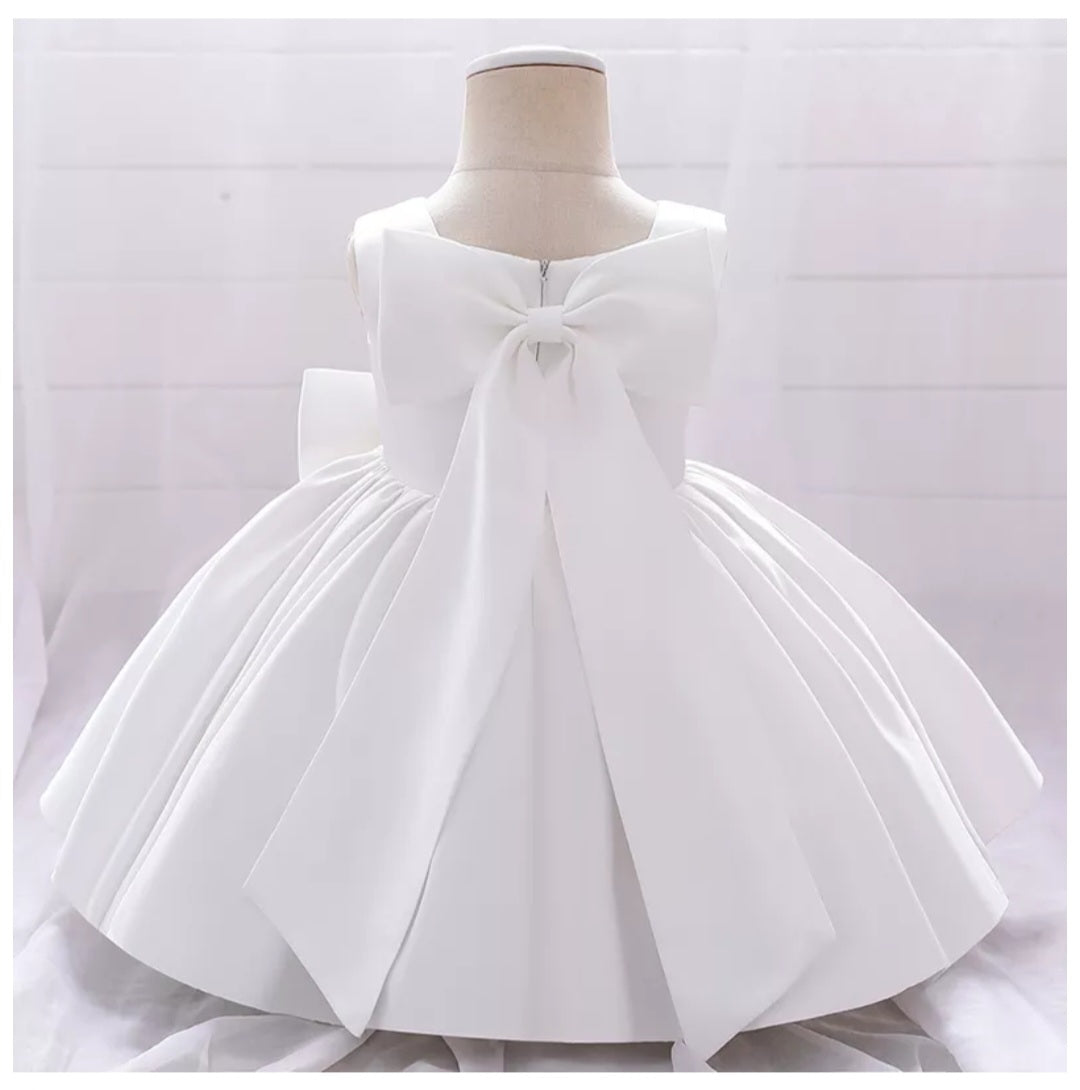 White Special Occasions Dress with Big Bow (Clip on) #1001148