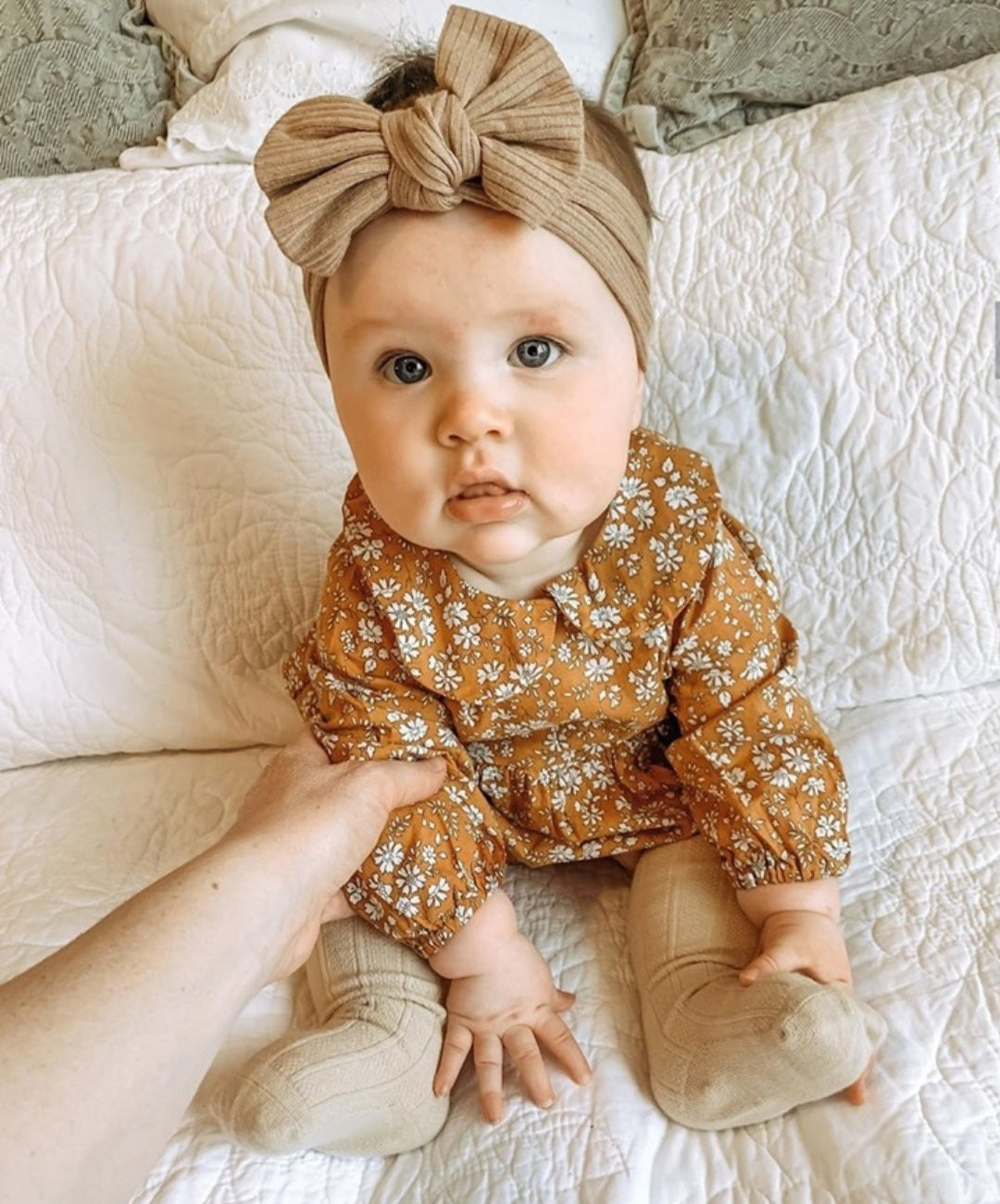 Mustard Floral Balloon Romper #100037