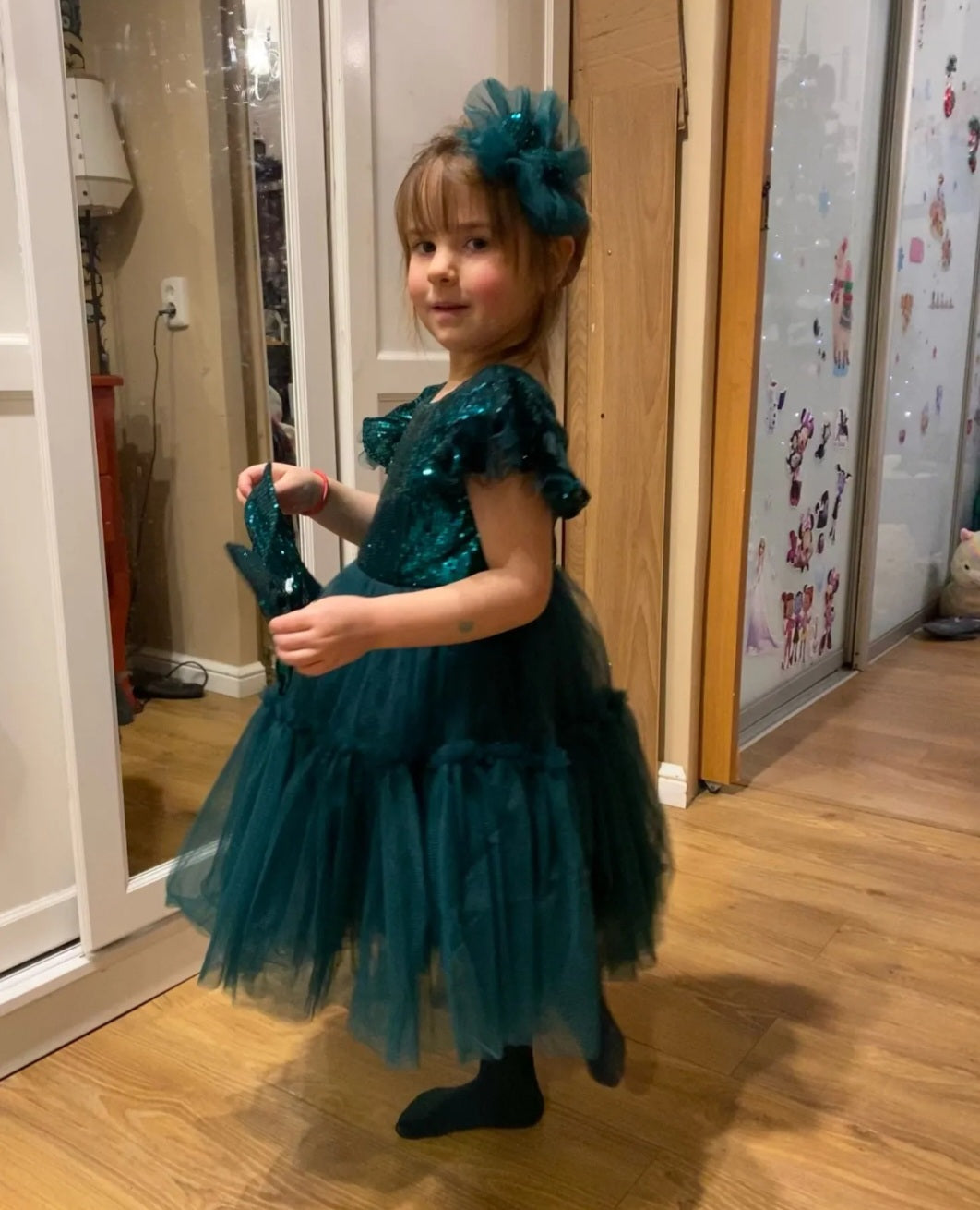 Forest Green Special Occasions Dress and Headband #1000996