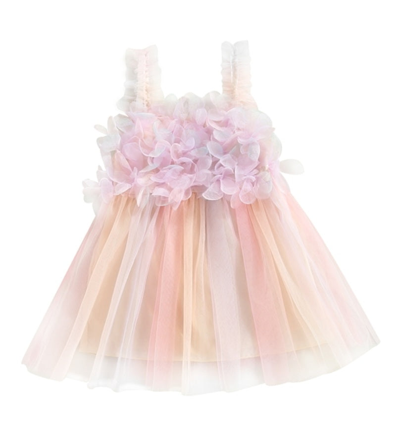 Floral Rainbow Tulle Dress #1001152