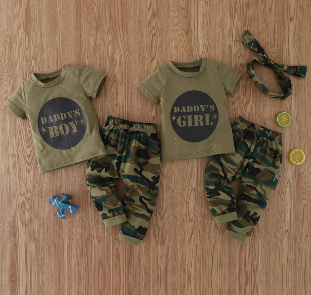 Daddy's Boy T-shirt and Camo Pants #200040