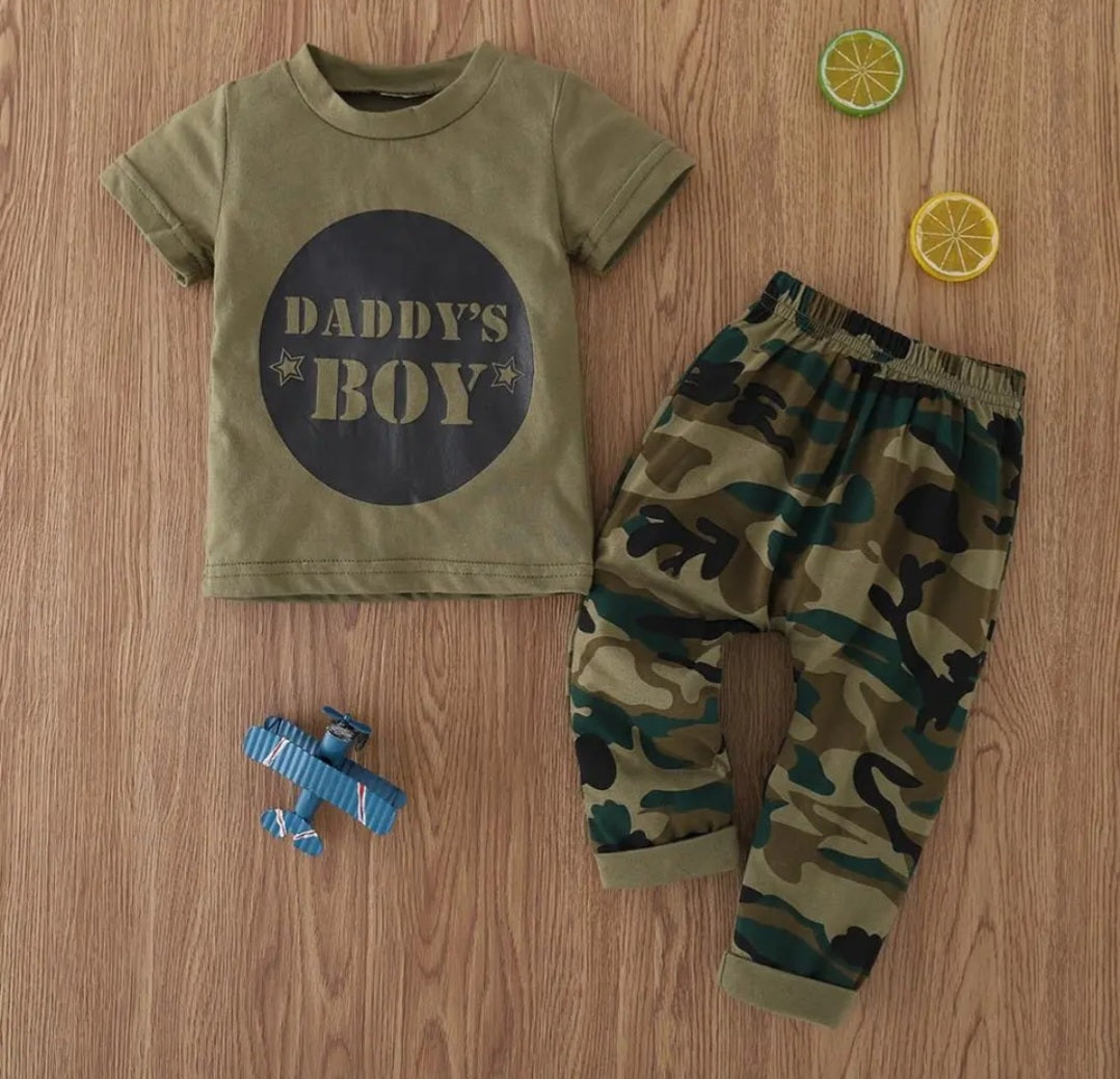 Daddy's Boy T-shirt and Camo Pants #200040