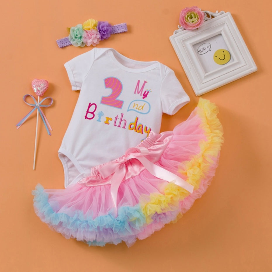 My 2nd BIRTHDAY Romper with Puffy Bloomer Tutu and Headband  #1000304