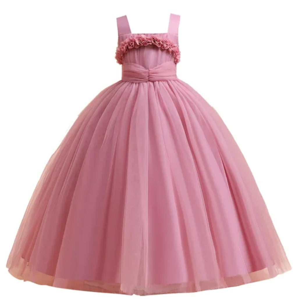 Pink Special Occasions Dress with Floral Detail #1000195