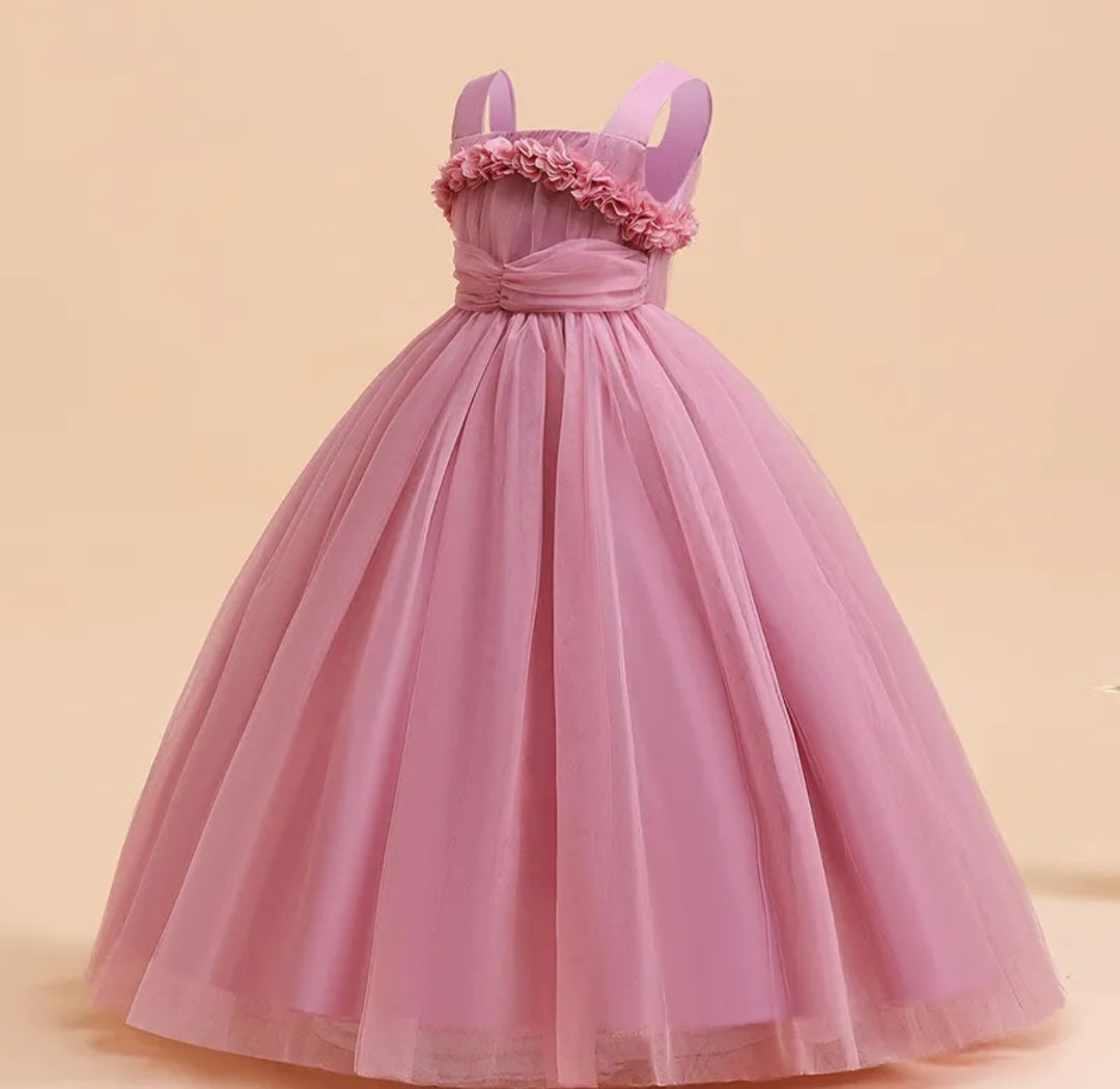 Pink Special Occasions Dress with Floral Detail #1000195