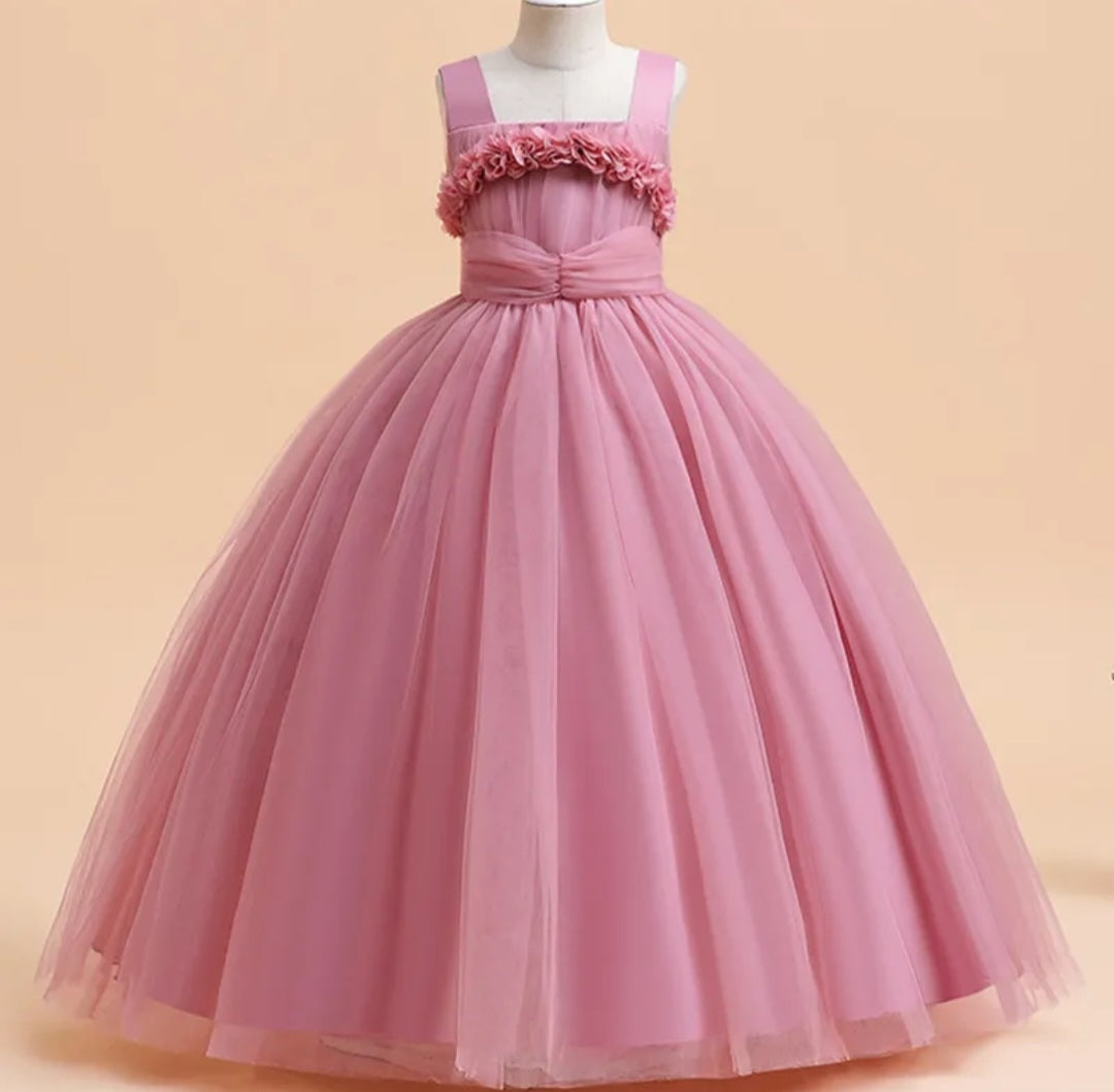 Pink Special Occasions Dress with Floral Detail #1000195