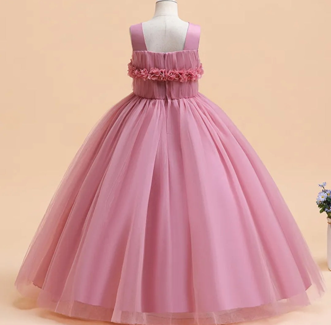 Pink Special Occasions Dress with Floral Detail #1000195