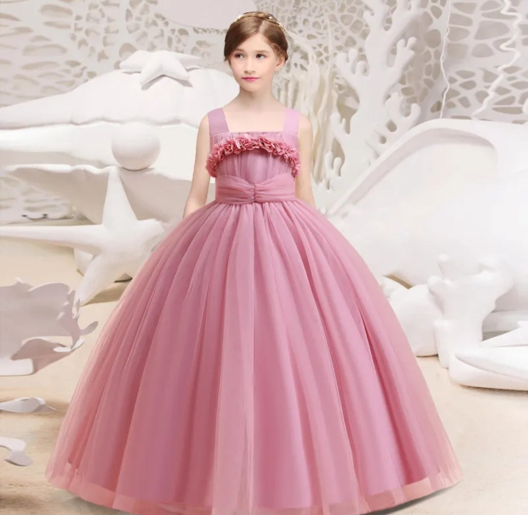 Pink Special Occasions Dress with Floral Detail #1000195