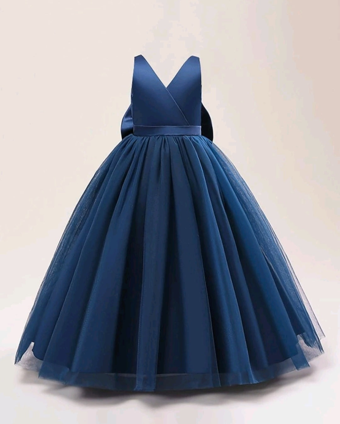 Navy Special Occasions Dress with Big Bow #1000805