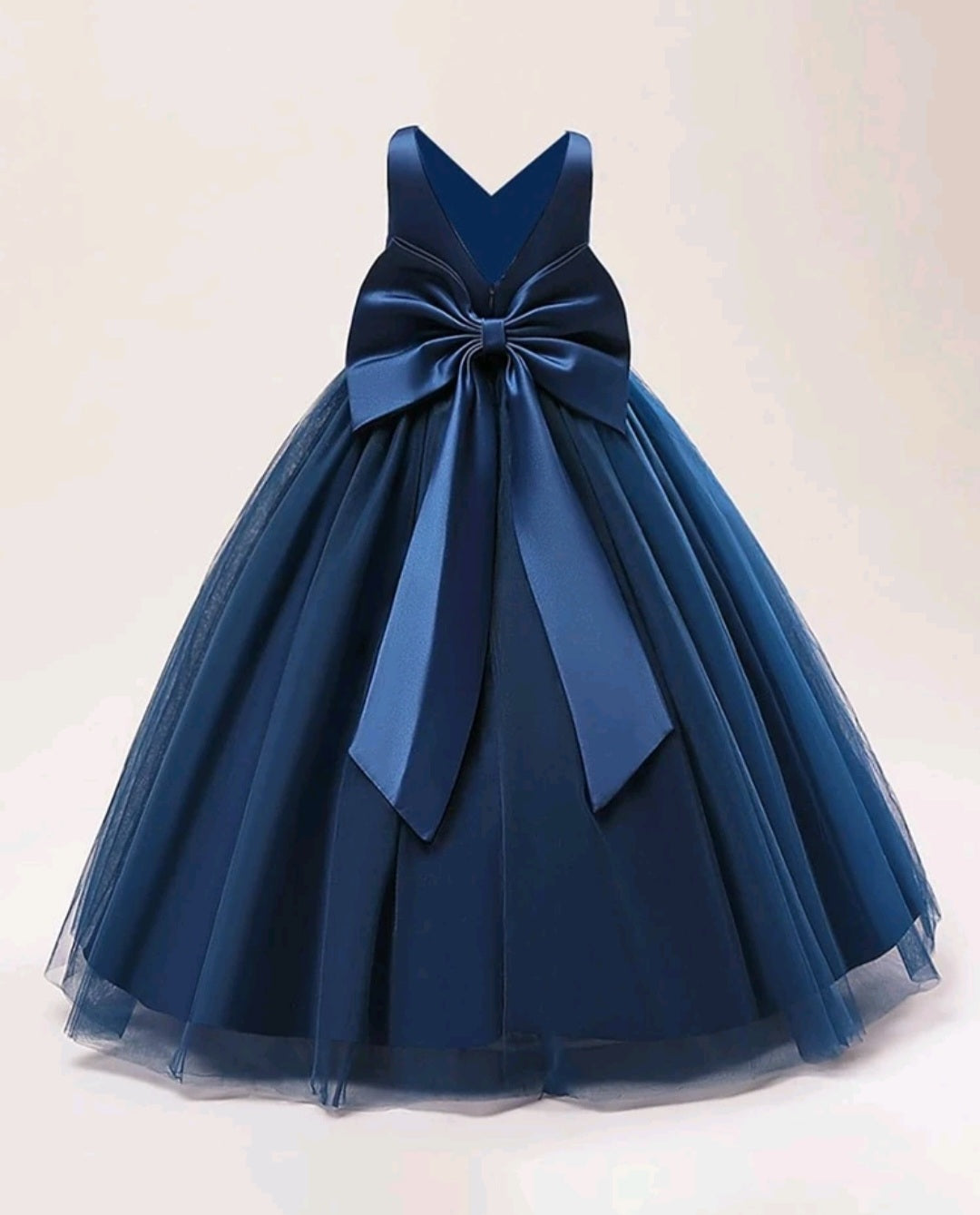 Navy Special Occasions Dress with Big Bow #1000805