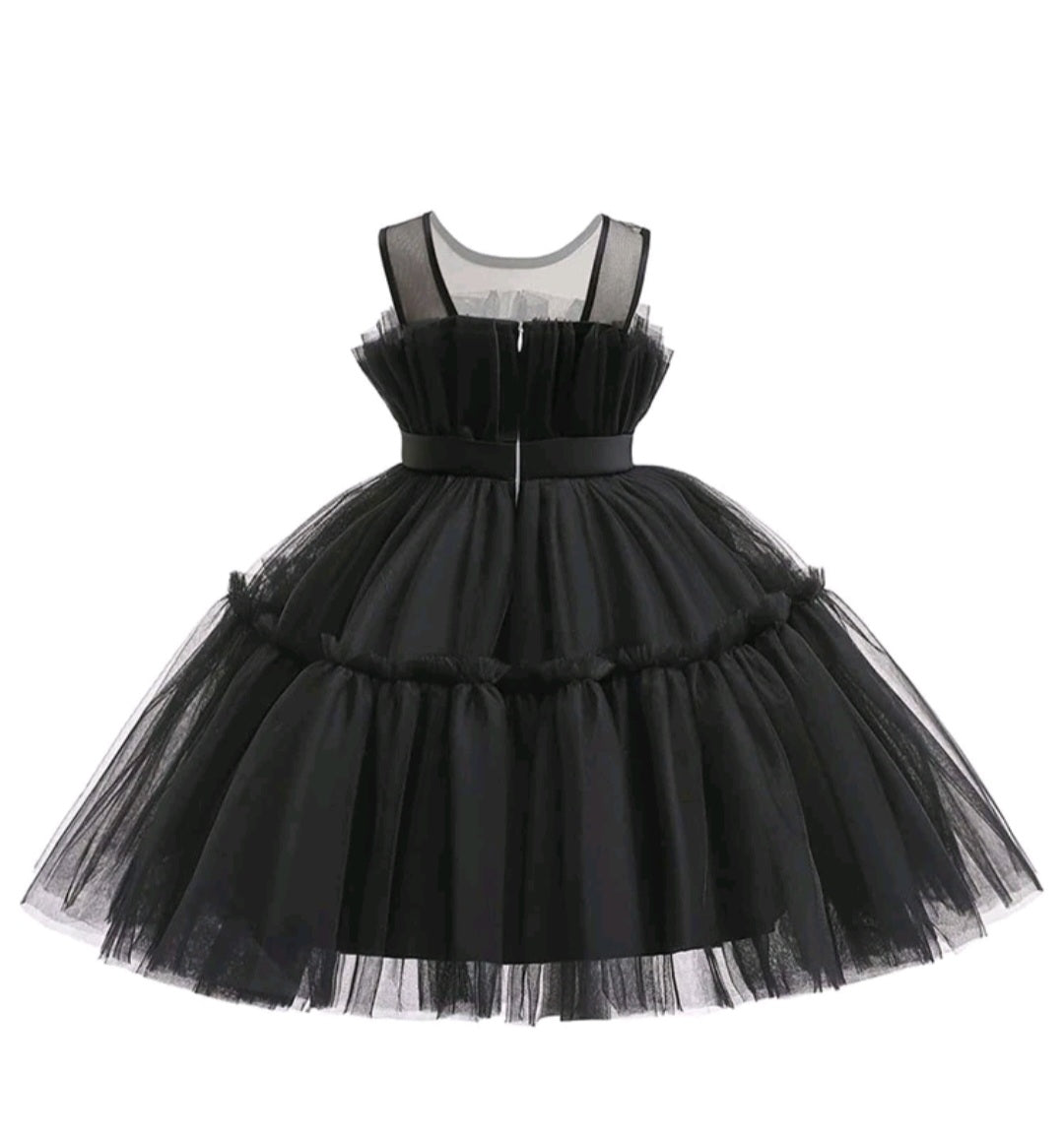 Black Princess Ruffle Dress #1001116