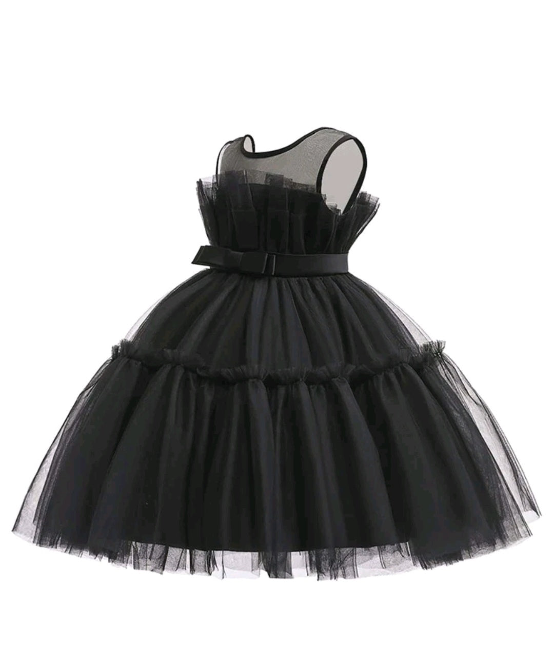 Black Princess Ruffle Dress #1001116