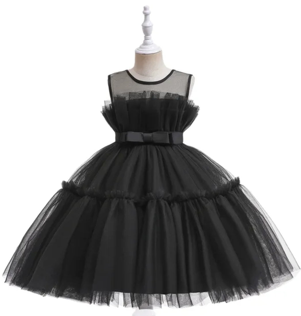 Black Princess Ruffle Dress #1001116