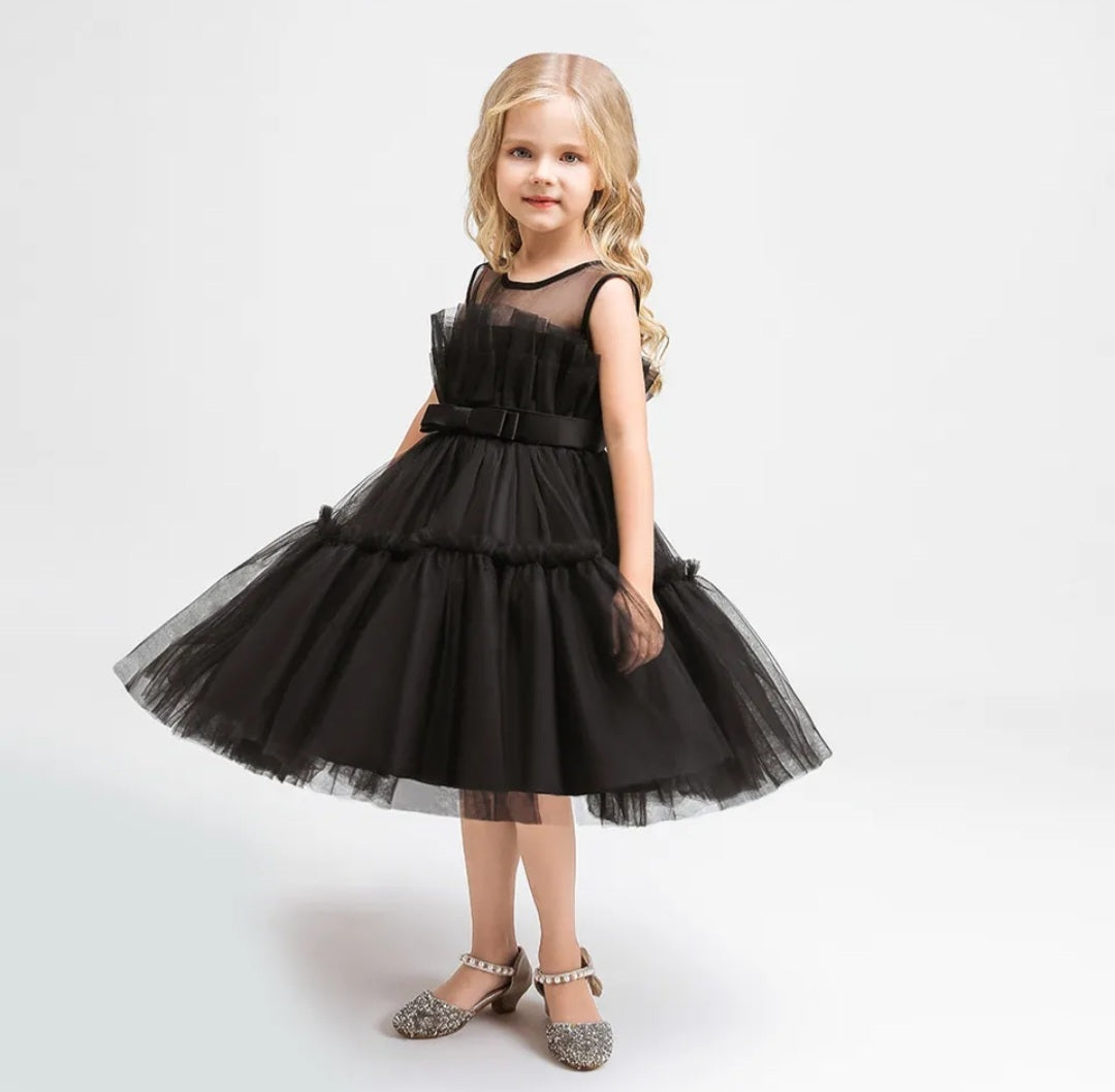 Black Princess Ruffle Dress #1001116