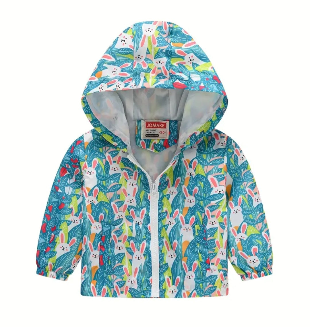 Teal Hooded Bunny Windbreaker #1000205