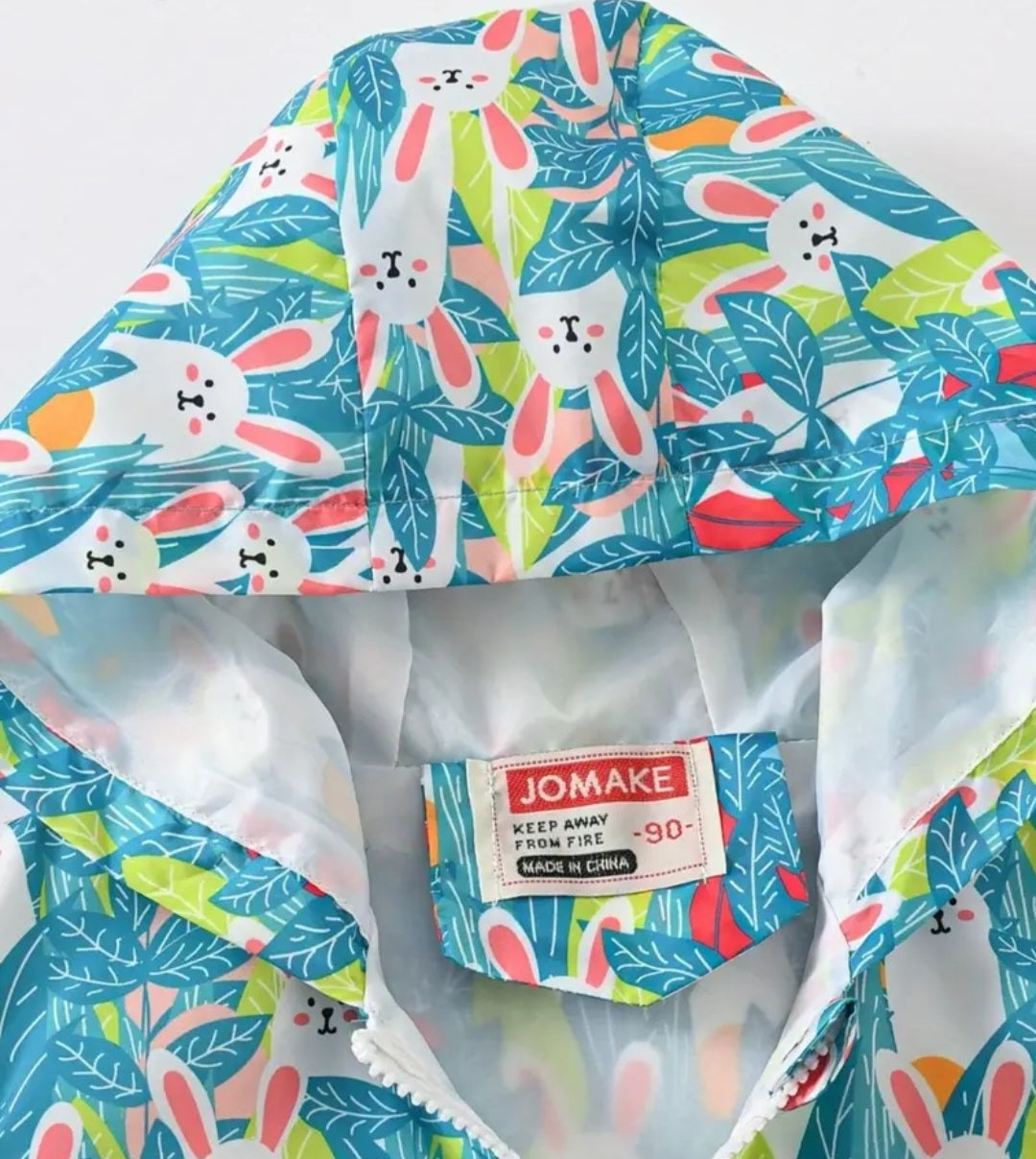 Teal Hooded Bunny Windbreaker #1000205