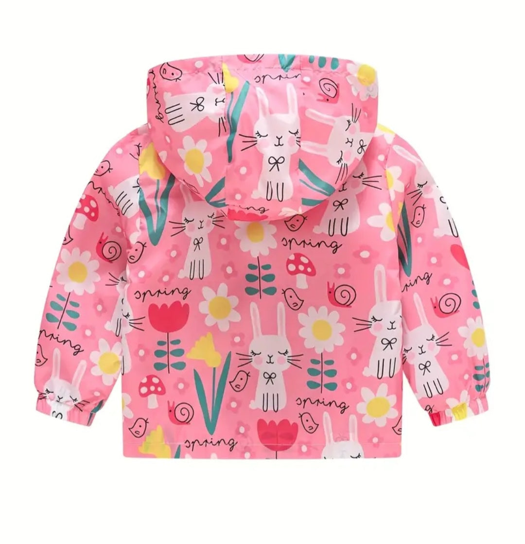 Pink Bunny Hooded Windbreaker #1000207