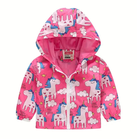 Cerise Unicorn Hooded Windbreaker #1000208