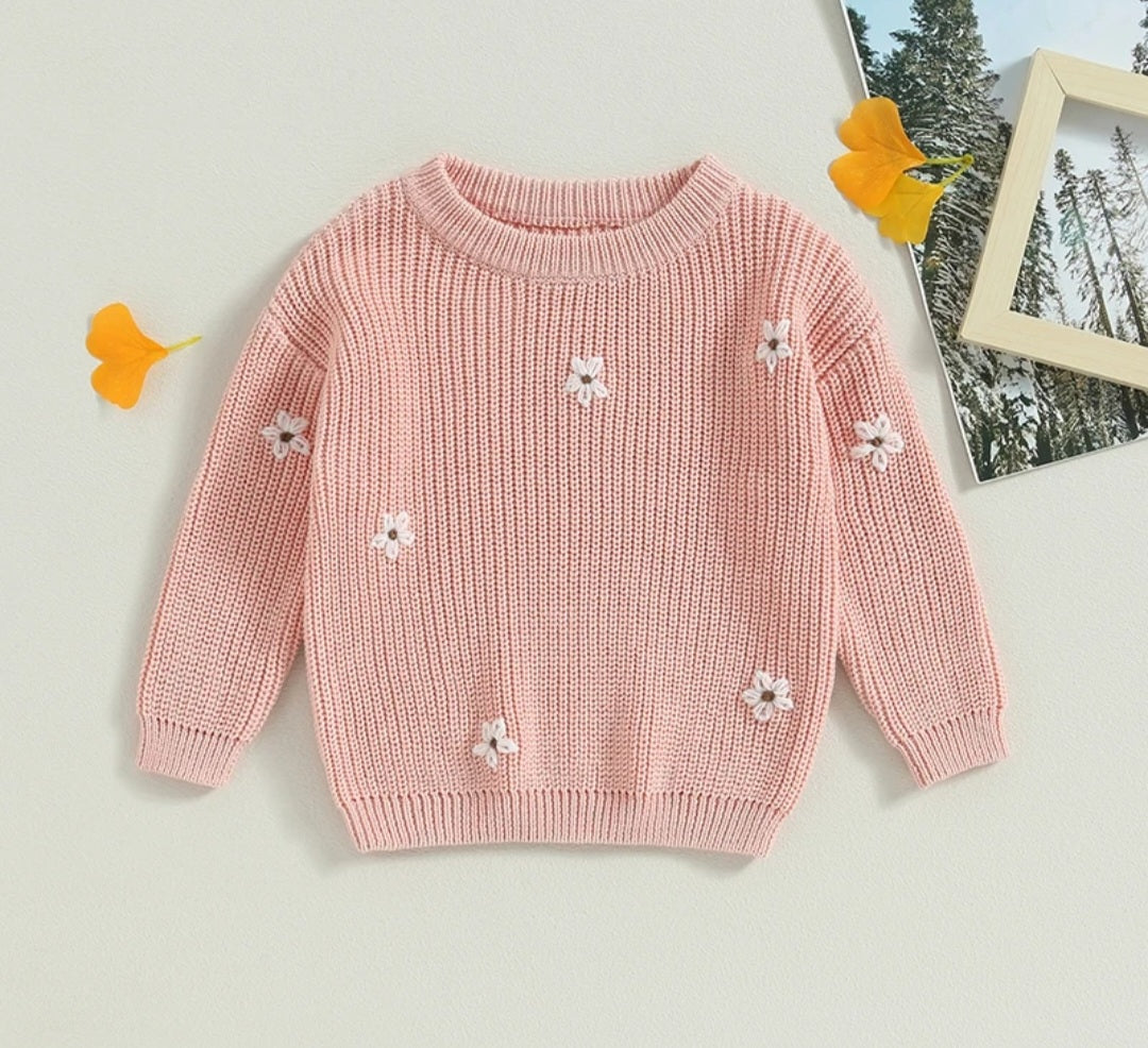 Pink Floral Sweater #1000222