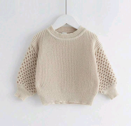 Beige Knitted Sweater Gender Neutral  #1000239