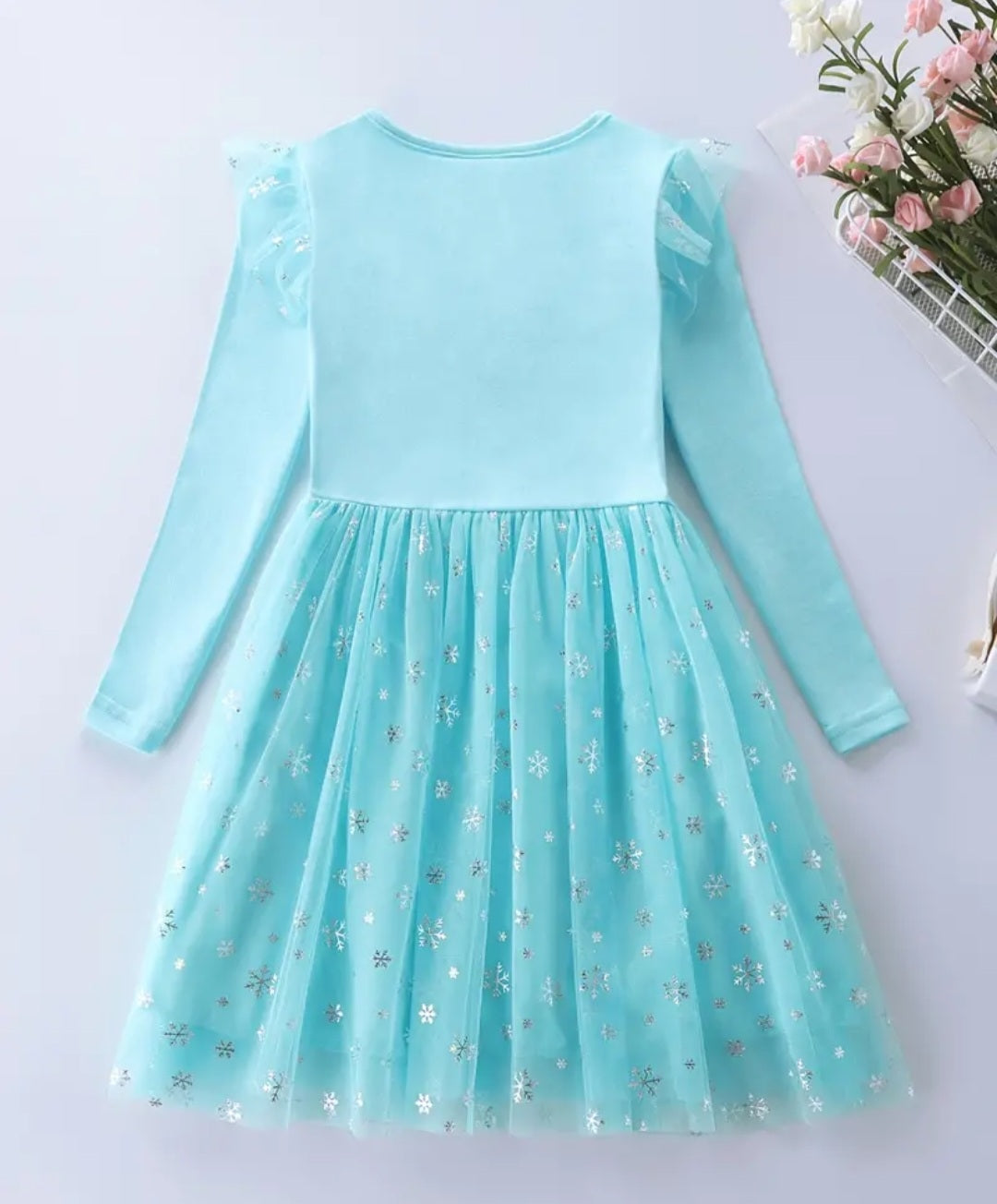 Blue Snow Princess Dress with Embroidered Snowflake #1002001