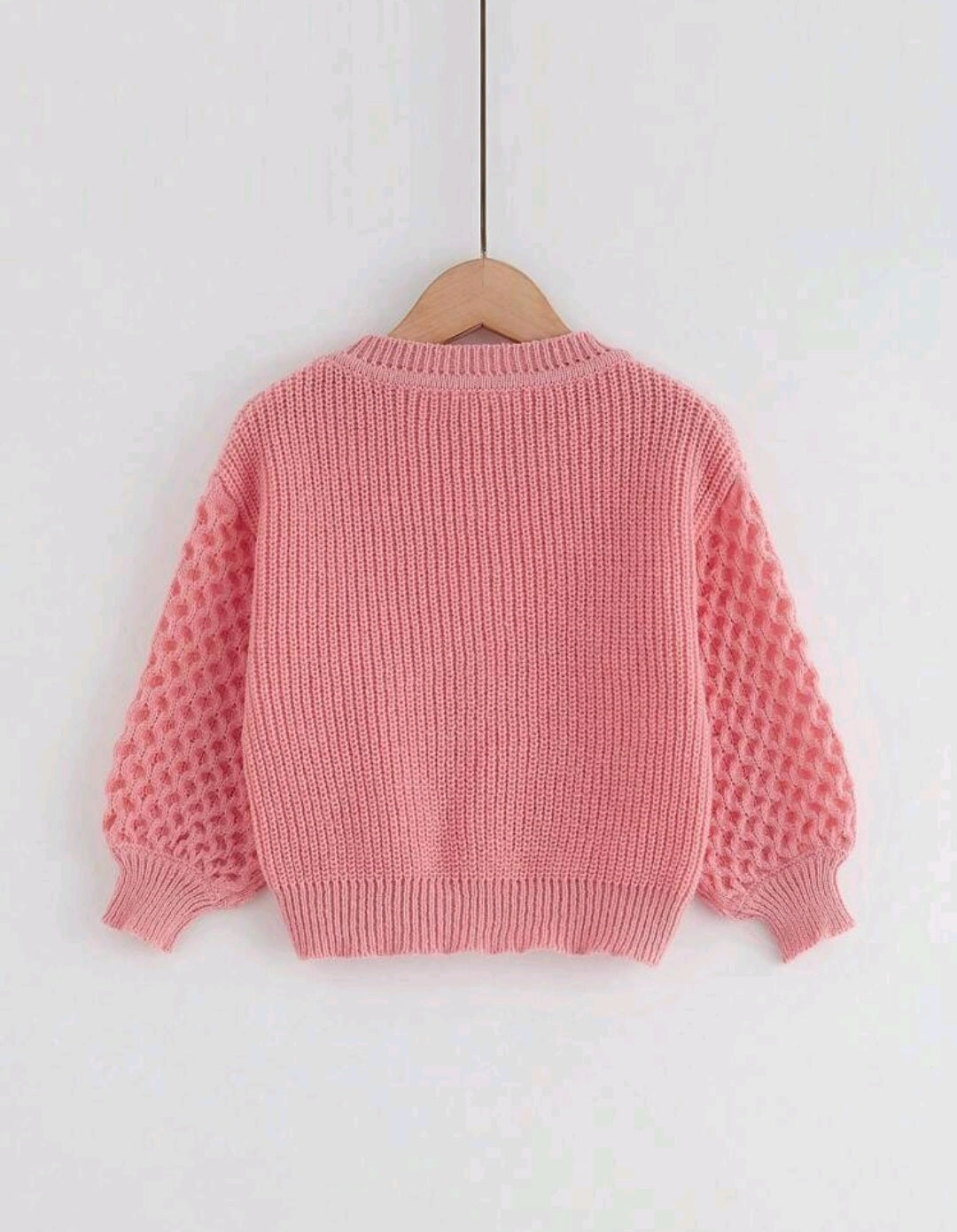 Pink Puffer Sleeve Sweater #10020025