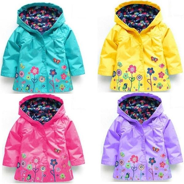 Blue Raincoat with Floral Detail #1000868