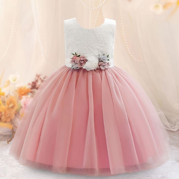 Lace Pink Floral Special Occasions Dress  #1000154