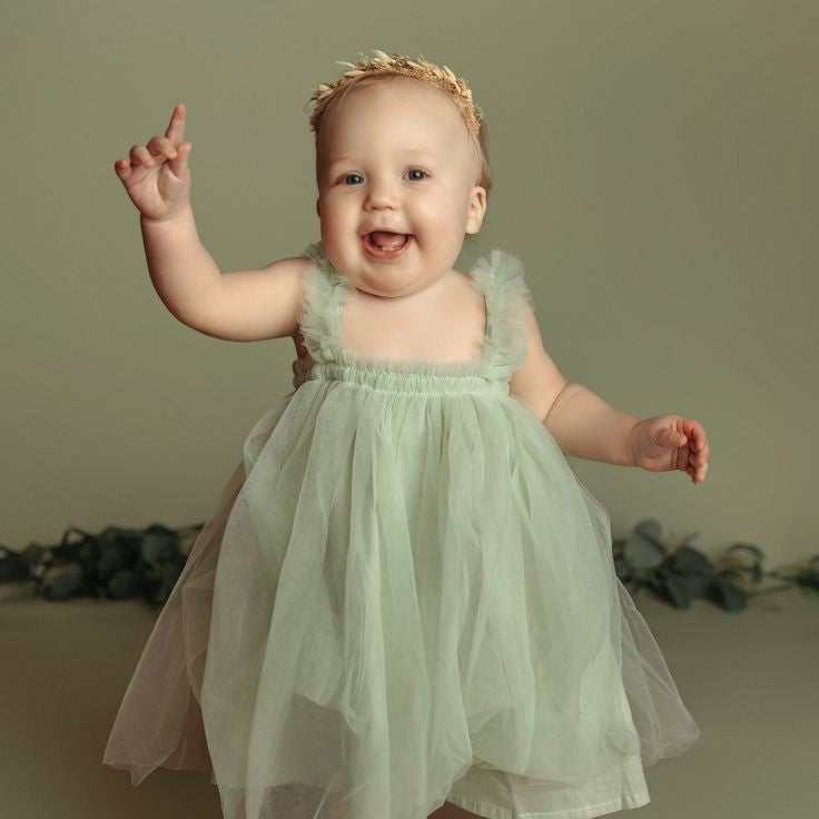 Mint Green Tulle Dress #1001072