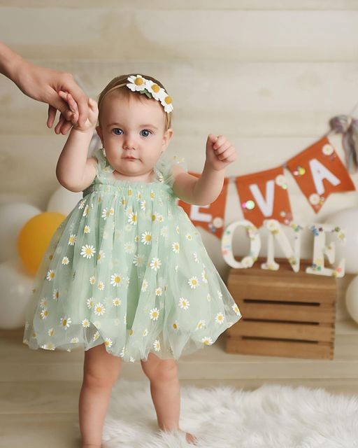 Green Daisy Dress #1000282