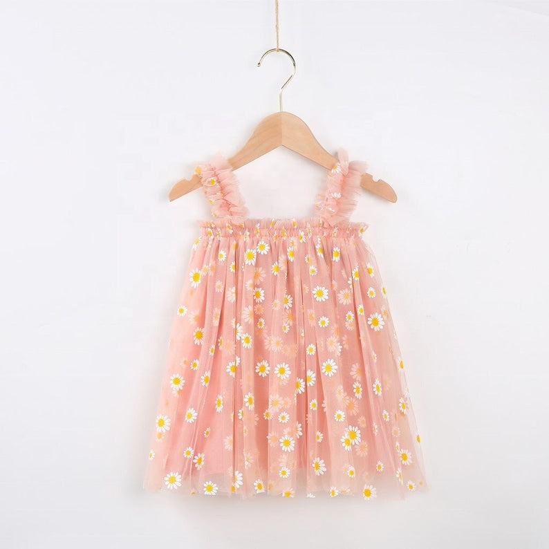 Dusty Pink Daisy Dress #100091