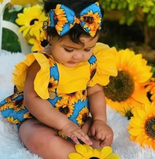 Sunflower Sky Blue Ruffle Romper #1000174