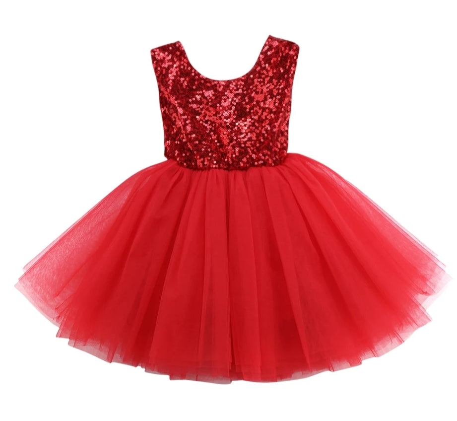 Red Sequins Tutu Dress #1000141