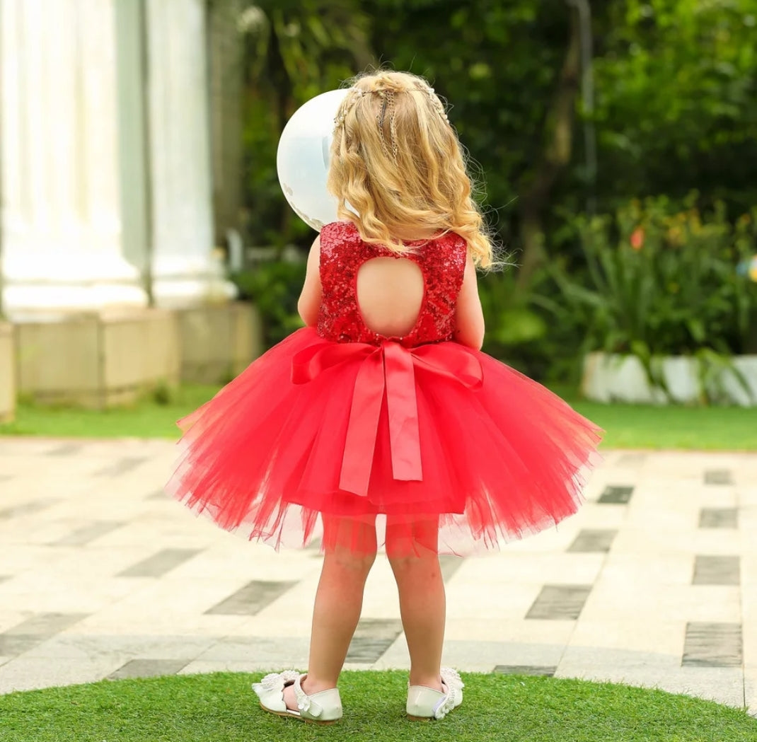 Red Sequins Tutu Dress #1000141